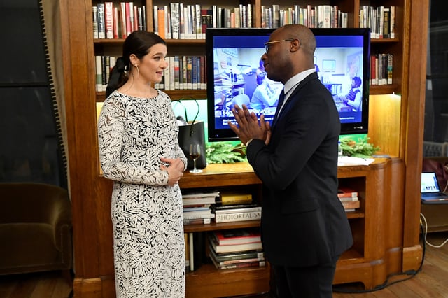 Rachel Weisz and Barry Jenkins backstage in the GreenSlate Greenroom during IFP's 28th Annual Gotham Independent Film Awards at Cipriani, Wall Street on November 26, 2018 in New Yor
