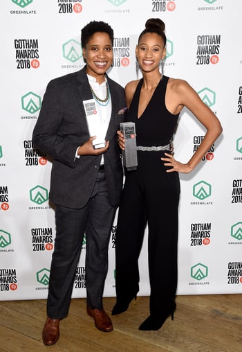 Rae Leone Allen and Chanelle Aponte Pearson backstage in the GreenSlate Greenroom during IFP's 28th Annual Gotham Independent Film Awards at Cipriani, Wall Street on November 26, 2018 in Ne