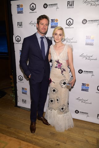 Armie Hammer (Call Me by Your Name) and Saoirse Ronan (Lady Bird) in the GreenSlate Greenroom at the 2017 Gotham Awards in New York City