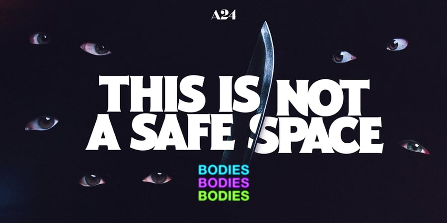 In A24's Bodies, Bodies, Bodies, a group of Gen Z-ers gathers for a party in a remote mansion and decides to play a game of Bodies Bodies Bodies.